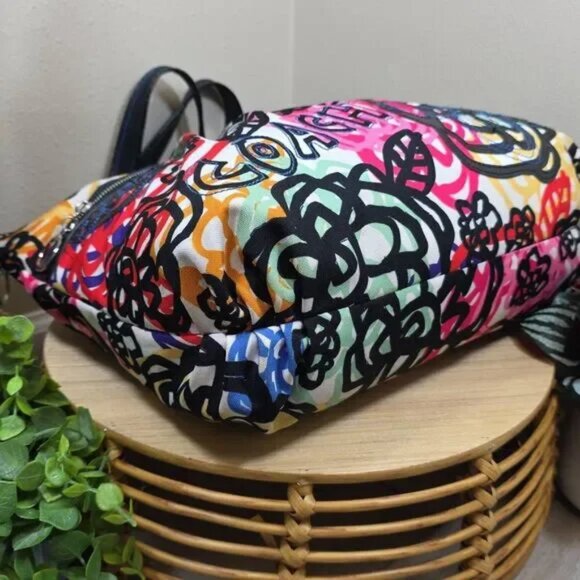 Coach Poppy Graphic Blossom Graffiti Glam Tote EUC - Picture 5 of 17